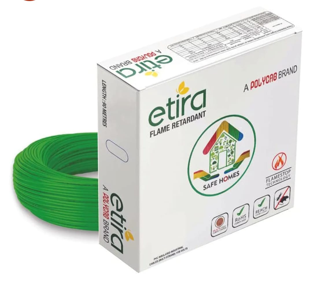 POLYCAB ETIRA PLUS, 90m [4.00 sq. mm, Green]